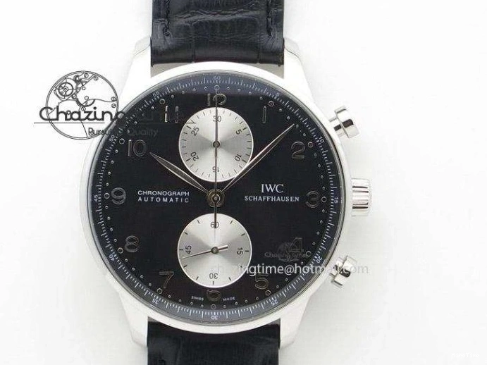 MIROTIME 0325 Classic Portuguese IW371482 ZF 1:1 Best Edition RG Gray Dial Gold Markers On Black Leather Strap A 7265